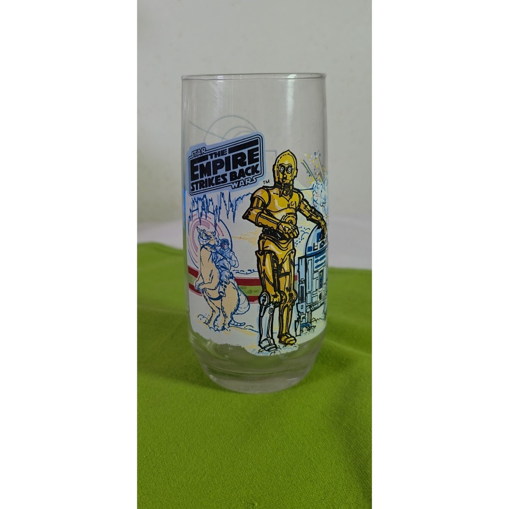 1980 Star Wars Glass Empire Strikes Back R2-D2 & C-3PO Burger K. A7